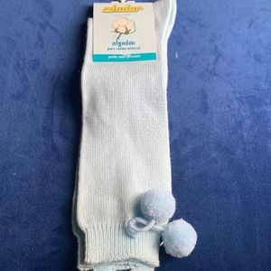 NWT Imported Children’s Knee High Socks with Pom Poms